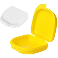 Los mejores  - Y-Kelin 2 PCS Retenedor de ortodoncia Contenedor Retenedor Caja de dentadura parcial (Amarillo + blanco)